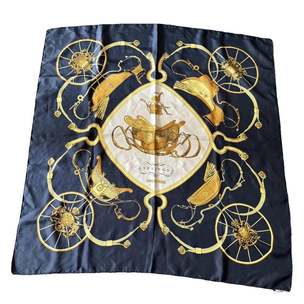 💄Hermes vintage authentic silk blue scarf